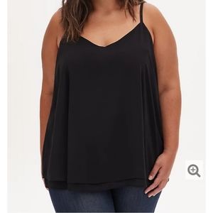 Sophie Black Chiffon Double Layer Swing Cami